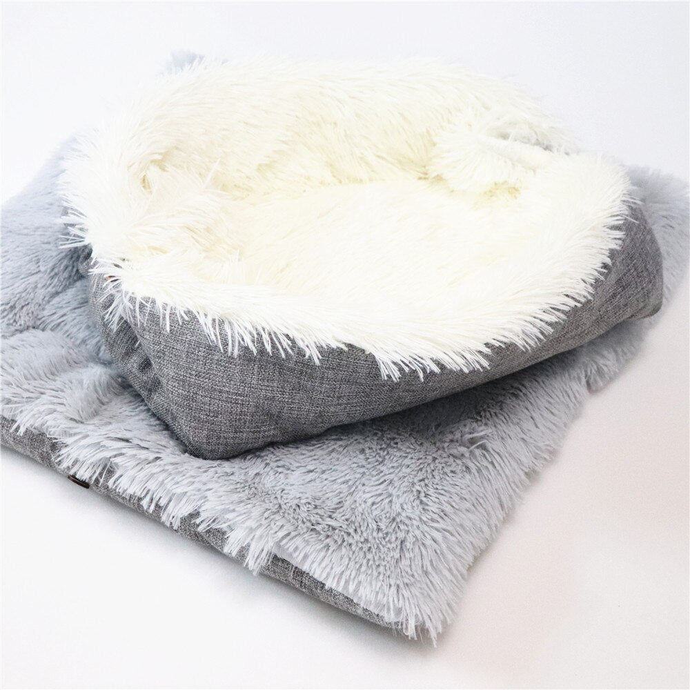 Pet Bed Coral Fleece Soft Cozy Lounge for Dogs Cats