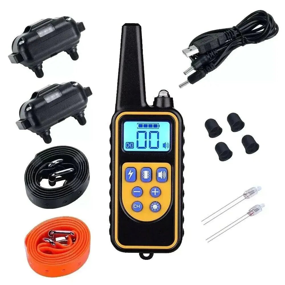 3000FT Dog Training Collar Rechargeable Waterproof Remote Shock Trainer
