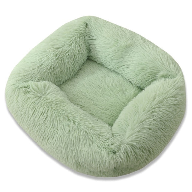 Plush Square Pet Bed Cozy Soft Lounge for Dogs Cats