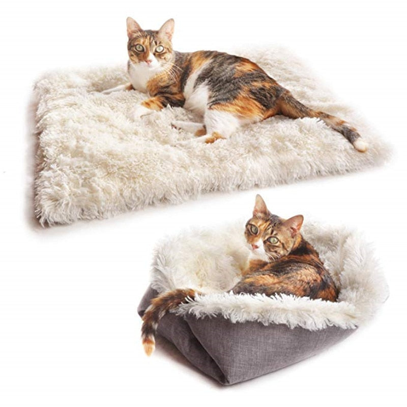 Pet Bed Coral Fleece Soft Cozy Lounge for Dogs Cats