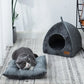 Heated Cat Bed – Self Warming Triangle Cat Cave for Indoor Pets