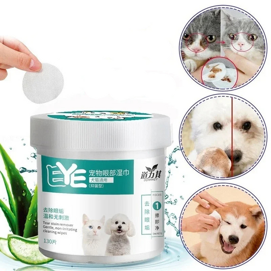 Gentle Pet Eye Wipes for Tear Stains 130 Pcs