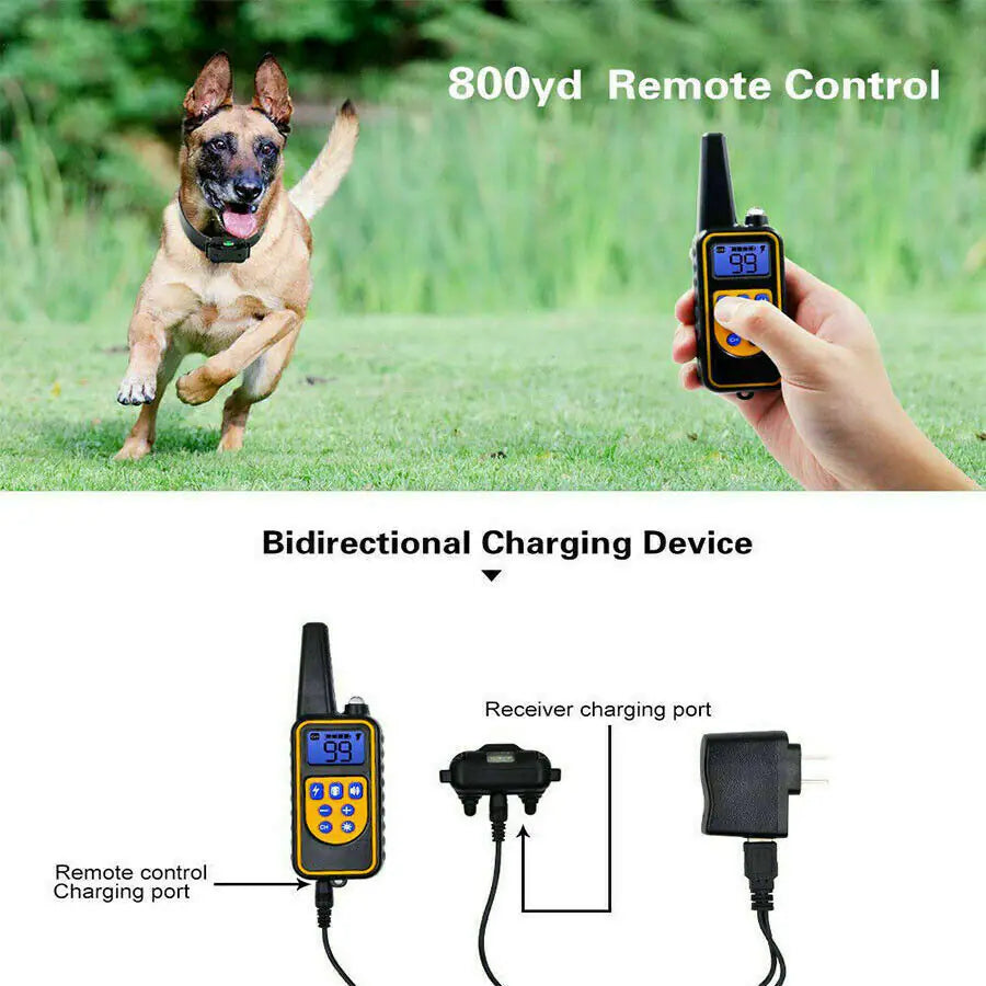 2700FT Remote Dog Shock Training Collar Rechargeable Waterproof Trainer