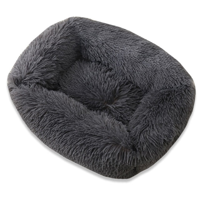 Plush Square Pet Bed Cozy Soft Lounge for Dogs Cats