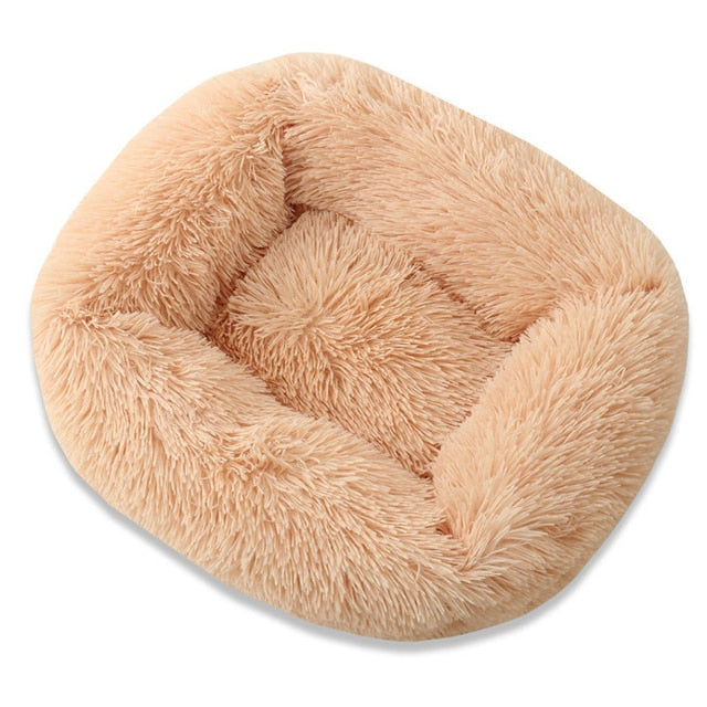 Plush Square Pet Bed Cozy Soft Lounge for Dogs Cats