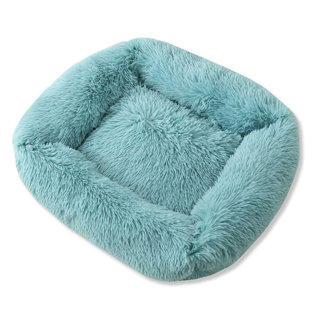 Plush Square Pet Bed Cozy Soft Lounge for Dogs Cats