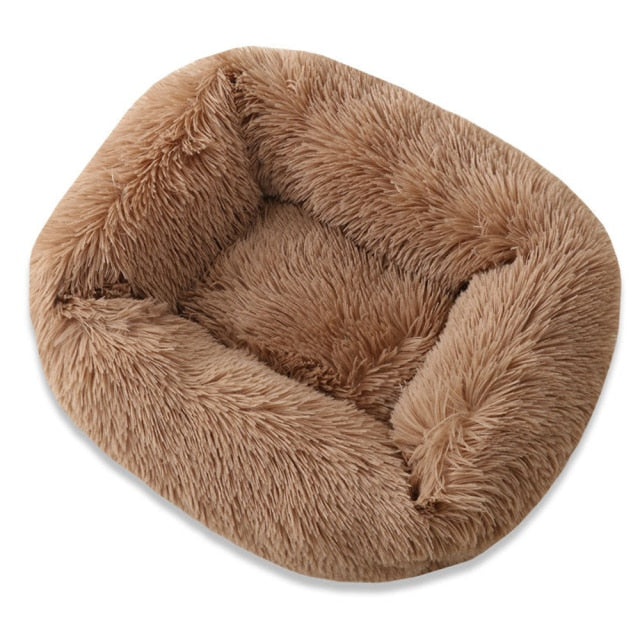 Plush Square Pet Bed Cozy Soft Lounge for Dogs Cats