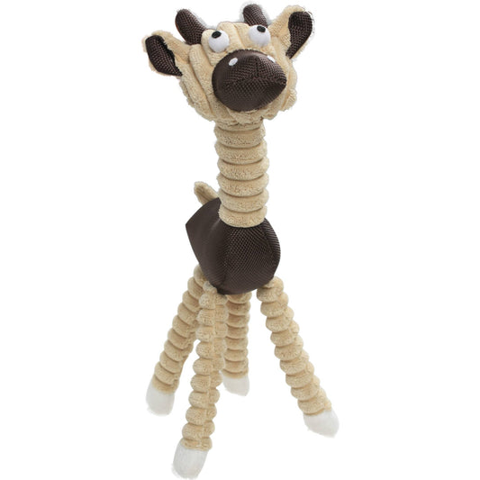 Pet Life Giraffe Cow Jute Rope Squeak Chew Dog Toy
