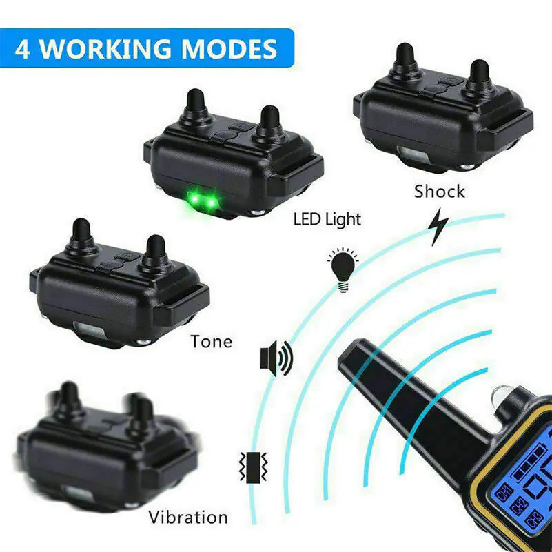 2700FT Remote Dog Shock Training Collar Rechargeable Waterproof Trainer